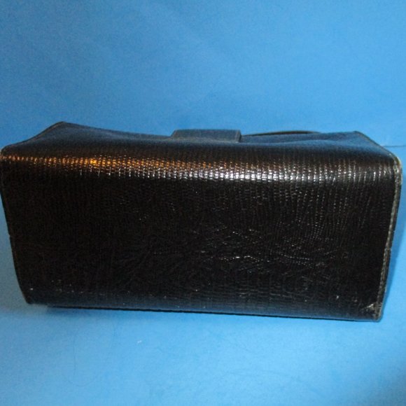 *Vintage Black Patent Croc Petite Box Satchel - Picture 5 of 7